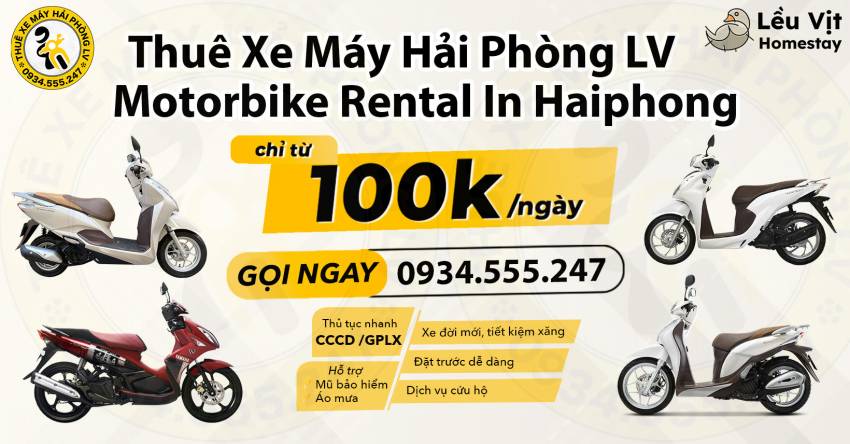 Thuê Xe Máy Tại Hải Phòng LV - Địa điểm thuê xe giao tận nơi uy tín, giá rẻ