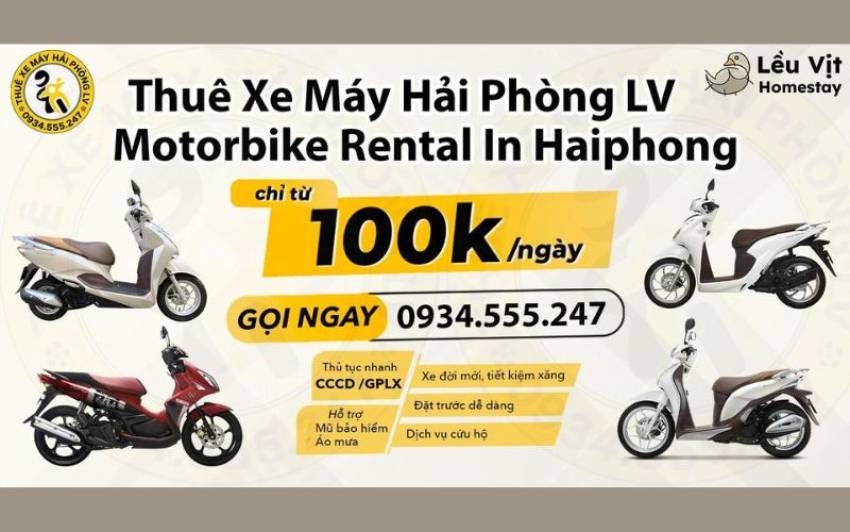 Thuê Xe Máy Hải Phòng LV Hải Phòng - Dịch vụ cho thuê xe tại bến xe Vĩnh Niệm tiện lợi và uy tín