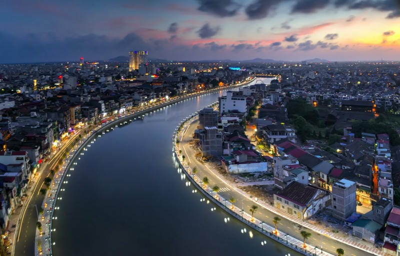 ảnh thành phố cảng về đêm 